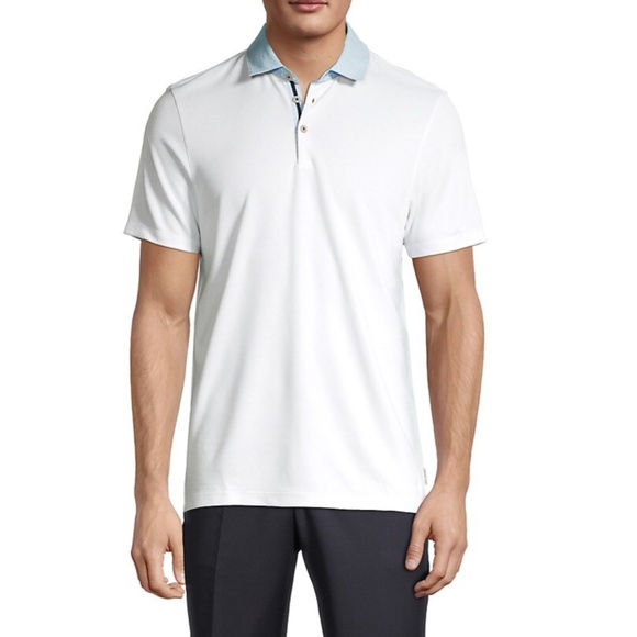 Ted Baker Other - Ted Baker White Polo Blue Collar